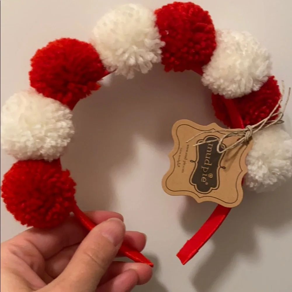 ONLY 2 LEFT!! 🎅🏼🎄🆕 Mud Pie: Girls- Pom Pom Headband